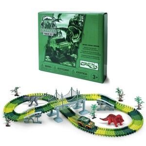 Dinosaur track and jeep toy